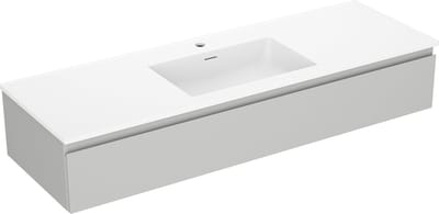 Mexen Orio badkamerkast 140 cm met wastafel Otis, 1 lade, grijs mat/wit mat - 91A10-14023-1-BF62-W18M01