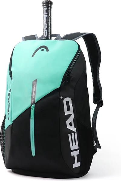 CarryQuest® - Tennistas - Tour Serie 1-2 Rugzak - Tennisschoen & Racket Vak - Tennis Racket Tas - Toernooi Sportrugzak - 25L - Groen/Zwart - Squash-Tennis-Badminton-Pickleball-Padel