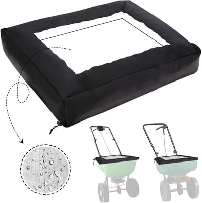 Zaadverspreider Cover - Strooierhoes Zoutverspreider - Gazononderhoud - Transparant PVC-venster - 29 x 27 x 12 cm - Zwart