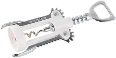 Witte hefboomkurkentrekker met flesopener Fackelmann Bar Concept