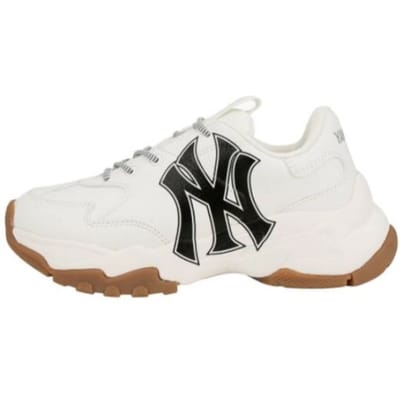 MLB Big Ball Chunky Letter Hoogte Verhogend Lage Top Dad Schoenen Unisex sneaker Ivoor 32SHC6011-50I 40.5 white