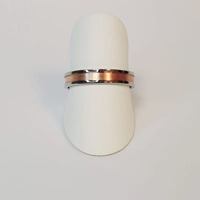 Trouwring - heren - Aller Spanninga - 123-45 - roségoud - witgoud - sale Juwelier Verlinden St. Hubert - van €888,= voor €495,=