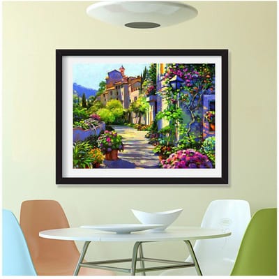 Diamantborduurwerk Kruissteek Landschap Volledig Rond Strass Straatlandschap Diamantschilderij 20X30CM gray