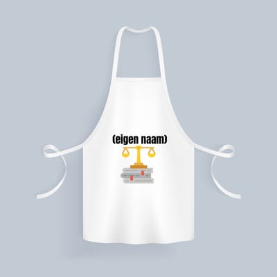 Akyol - advocaat weegschaal (met eigen naam) Keukenschort - Advocaat - advocaten - met eigen naam - leuk cadeau voor iemand die advocaat is - cadeau - kado - 82 bij 71 cm