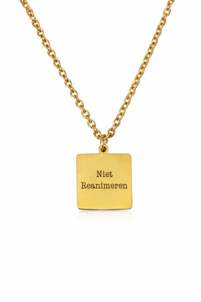 Niet Reanimeren GKV - Ketting - Volledig RVS/Stainless steel - 50 cm - Goudkleurig