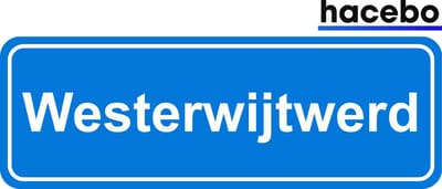 Hacebo - Plaatsnaam Sticker - 29x10 CM - Westerwijtwerd sticker - Verkeersborden sticker - grappige cadeaus - Westerwijtwerd