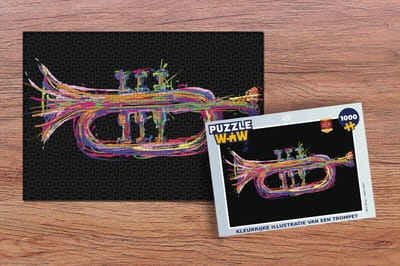Puzzel Kleurrijke illustratie van een trompet - Legpuzzel - Puzzel 1000 stukjes volwassenen