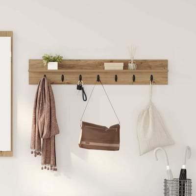 vidaXL - Wandgemonteerde - kapstok - Muurmontage - Artisan - Eiken - Bewerkt - hout
