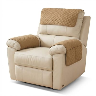 Somstyle Fauteuil Hoes Set - 3-Delig - Armleuning Organizer - Hoofdsteun Bescherming - Stoel Cover - Bruin