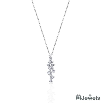 OZ Jewels Zilveren Ketting Versierd met Unieke Design van Zirkonium - Accessoires - Liefdessieraden - Liefdesketting - Damesketting - Valentijnsdag - Cadeau - Moederdag - Ketting Meisje - Sieraden Dames - In mooie geschenkverpakking