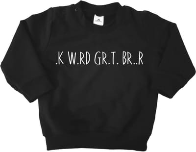 Sweater grote broer-zwart-ik word grote broer zonder klinkers-Maat 86