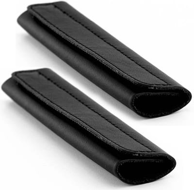 Brute Strength - Leren Handvat Beschermer - 2 stuks - Zwart - Leer - Bagage organizer - Reis tas accessoire - Bag strap alternatief - Bagage - Koffer - Handgreep - Tas hanger