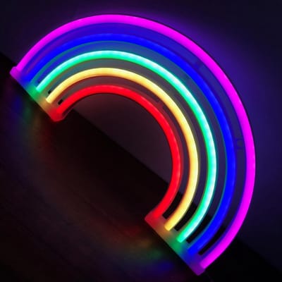 Daity Regenboog neonbord - LED wanddecoratie - USB of op batterijen werkend schattig kleurrijk regenboogbord voor meisjeskamer - slaapkamer - studentenhuis - feest - bruiloft - bar - Kerstmis