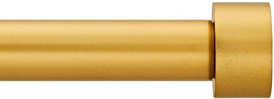 Dailygoods- Gordijnroede Uitschuifbaar - Eindkap Goudkleurig - Diameter 2,5 cm - Verstelbaar van 76 tot 320 cm - Duurzaam Staal - Eenvoudige Installatie - Raamgordijn