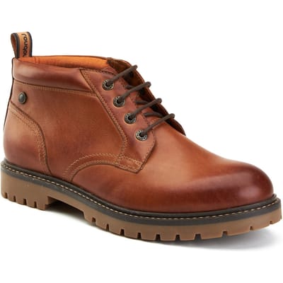 Base London Cobalt Leren Heren Enkellaarzen In Tan