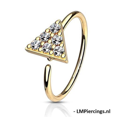 Piercing triangle ringetje gold plated - LMPiercings