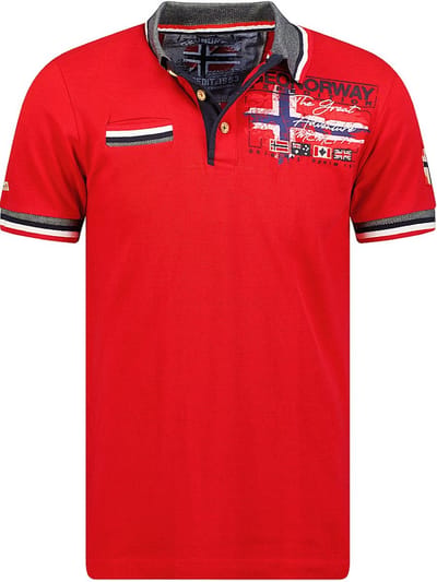 Geographical Norway Denim Polo Shirt Met Borstzakje Krusty - M