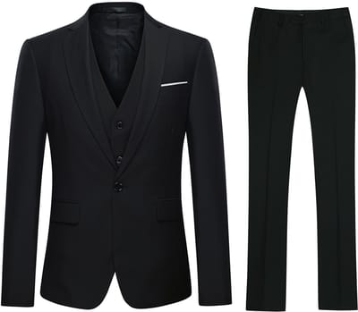 ALLTHEMEN Heren 3-Piece Suit - Heren casual pak voor zaken - XL