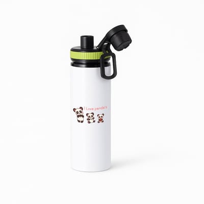 Hacebo® - I love panda's waterfles met draaidop groen - Panda - dieren liefhebbers - leuke cadeau voor iemand die van houdt van panda's - verjaardagscadeau - kado - gift - water fles - 850ML