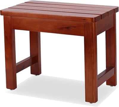 Houten Badkruk - Douchestoel - Veilig Douchen - Natuurlijk Hout - 50x30x40 cm - Walnoot