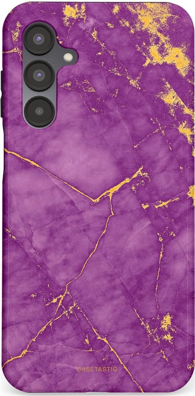 Casetastic hoesje geschikt voor Samsung Galaxy A16 - Dubbellaagse bescherming - Paarse Marmer - Fashion Case - Lavendel Goud