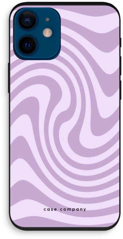 Case Company® - Hoesje geschikt voor iPhone 12 mini hoesje - Swirl Paars - Biologisch Afbreekbaar Telefoonhoesje - Bescherming alle Kanten en Schermrand