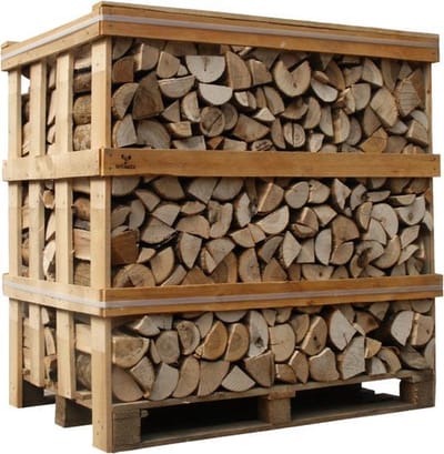 Haardhout Ovengedroogd Elzen - 100% *1m3 Kist met 1 zak (12 netjes) THM Eco Aanmaaksnippers In Net
