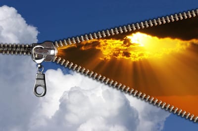 Zipper Sky Clouds Sun Beam Light Photo Wallcovering