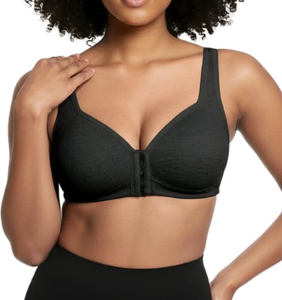 Comfortabele BH met Voorsluiting - Maat S - Zwart - Comfort BH Zonder Beugel - Corrigerende BH Met Push Up - Zwangerschaps Bh - Beugelloze Bh - Magic bra - Voorgevormde BH - Ondersteunende BH - Beha dames