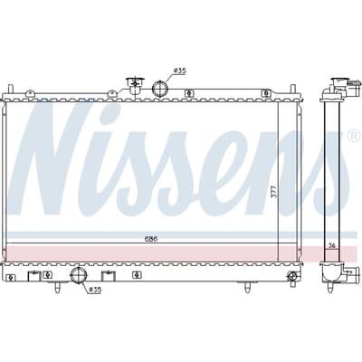 Radiator, motorkoeling NISSENS 628956