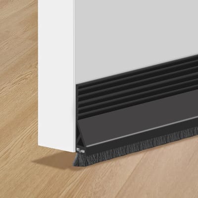 borstelafdichting, zelfklevend, deurafdichting, zwart, deurafdichting met borstel, borstelafdichting, deur, borstelstrip, deurafdichting, op maat te snijden, 100 cm x 4,5 cm
