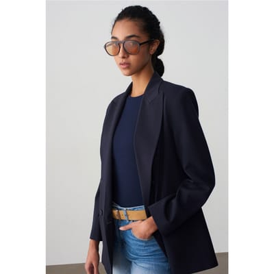 Oversized Lange Crepe Blazer Jas