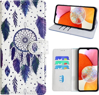 Hoesje geschikt voor Samsung Galaxy A14 Bookcase met dromenvanger print