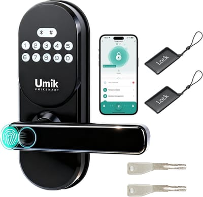 Slim Deurslot - Keyless Entry - Veilige Toegang - App Controle - 6.9 x 3 x 13.9 cm - Mat Zwart