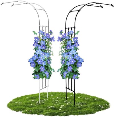 Klimplantenboog - Tuinprieel Rozentunnel - Tuin Decoratie - Weerbestendig Metaal - 240 cm x 240 cm - Zwart