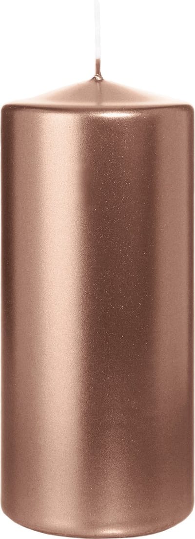 Wiedemann Cilinderkaars/stompkaars - metallic rosé goud - 15 x 7 cm - 63 branduren - zuilkaarsen