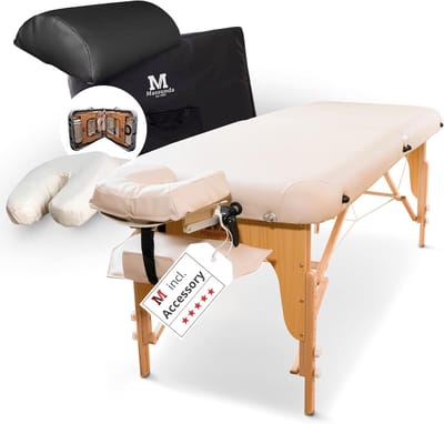 Draagbare Comfort Deluxe Massagetafel - EXTRA Brede Inklapbare en Verstelbare Behandelingstafel met Ergonomische Hoofdsteun en Armsteunen