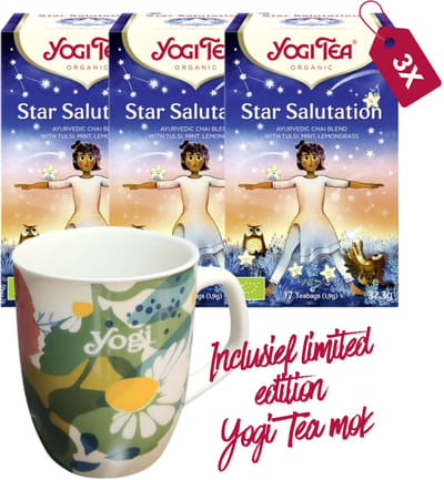 Yogi Tea Star Salutation Bio - 3 pakjes - inclusief limited edition Yogi Tea mok