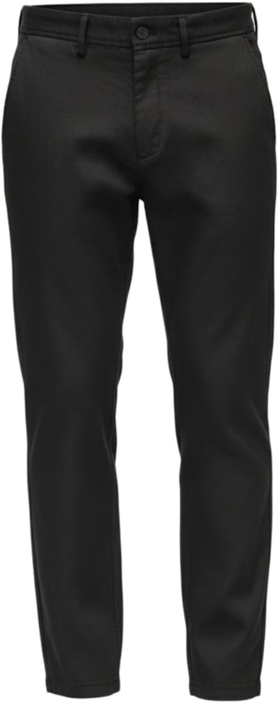 OMBRE Broek - Slim Fit - Katoen - Knopen Zwart S