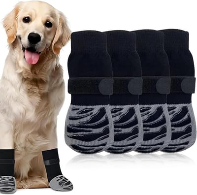 Hondenpootbescherming: 4 Stuks Antislip Honden Sokken met Verstelbare Bandjes voor Kleine en Middelgrote Honden