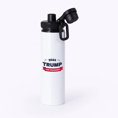 Hacebo® - Trump for president 2024 waterfles met draaidop zwart - President - Trump aanhangers - verjaardagscadeau - support - kado - water fles - 850ML