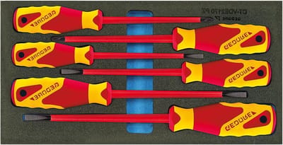 Schroevendraaier Set - Gereedschap Inlay - Veilig Werken - Check-tool Systeem - 1 Stuk - Blauw Zwart