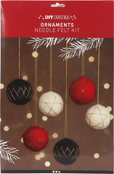 Creativ Company DIY Kit Kerstballen Vilten met Goud 6 stuks
