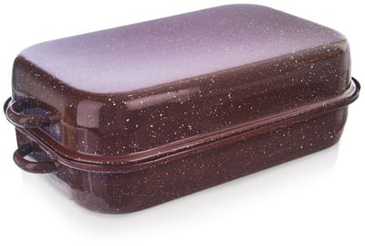 Plat à rôtir émaillé avec couvercle, rectangulaire, 2,9 l