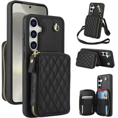Crossbody Polsband Hoes voor Samsung Galaxy S25 Ultra S24 FE S23 S22 Plus A14 A54 A15 A35 A55 Portemonnee met Kaarthouder Cover Galaxy S25 Ultra