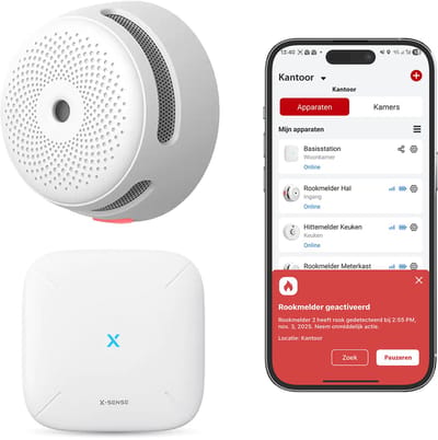 X-Sense Link+ Pro Slimme Rookmelder bundel - 1 XS01-M Rookmelder en SBS50 Base Station - Werkt via app - WiFi gateway - Draadloos RF koppelbaar - Brandalarm - Smart home