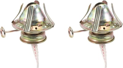 Antieke lampen brander set van 2 - Vintage olie lampen met pit - Decoratieve petroleum branders voor binnengebruik