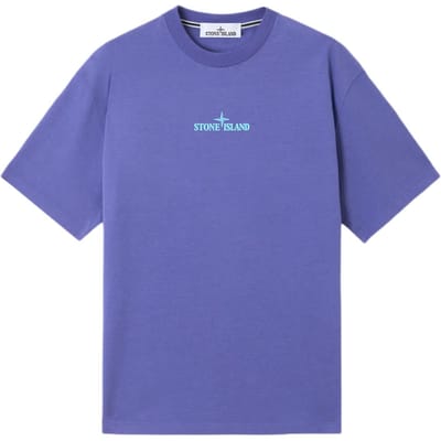 Stone Island Letter Logo Ronde Hals Verlaagde Schouders Korte Mouw T-shirt Heren Tops Lavendel K1S152100016S0089-V0047 M blue