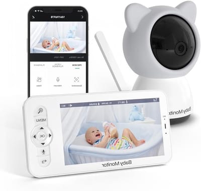 Babyfoon met Camera - Babybewaking Monitor - Kind Bewaken - Tweerichtingsgesprek - 300 Meter Bereik - Wit