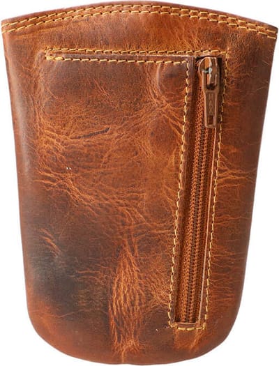 Leather Design Klok Sleuteletui met Ritsvakje Hunter Bruin